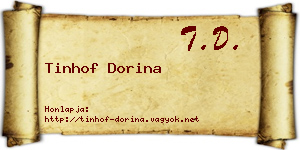 Tinhof Dorina névjegykártya